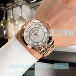 Best Buy Replica Vacheron Constaintin Overseas White Dial Rose Gold Watch